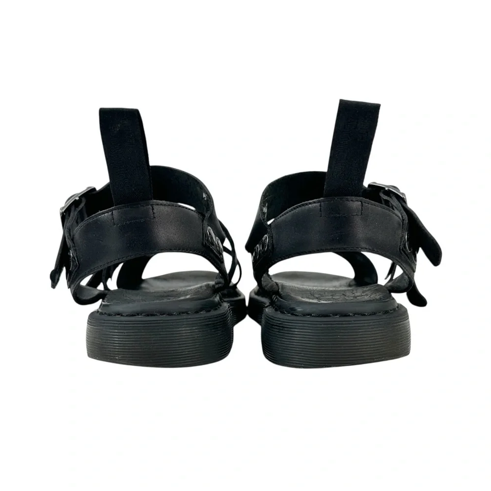 Dr. Martens Gryphon Black Leather Platform Sandals sz 10 Men’s